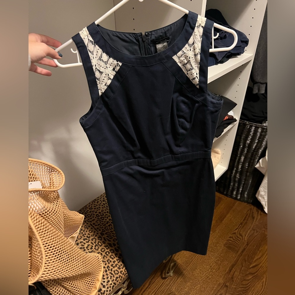 Ann Taylor size 0 cotton dress.  Worn.  Blue